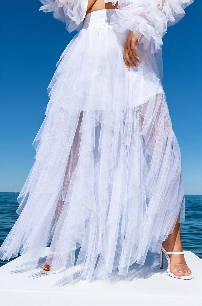 MODERN ROYALTY LAYERED MESH MAXI SKIRT MODERN ROYALTY LAYERED MESH MAXI SKIRT -FootJoy Store modern royalty layered mesh maxi skirt white 1 1 c1 c1