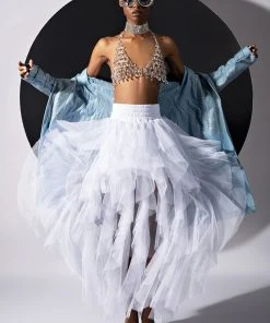 MODERN ROYALTY LAYERED MESH MAXI SKIRT 10 MODERN ROYALTY LAYERED MESH MAXI SKIRT -FootJoy Store modern royalty layered mesh maxi skirt white 4 4 c1