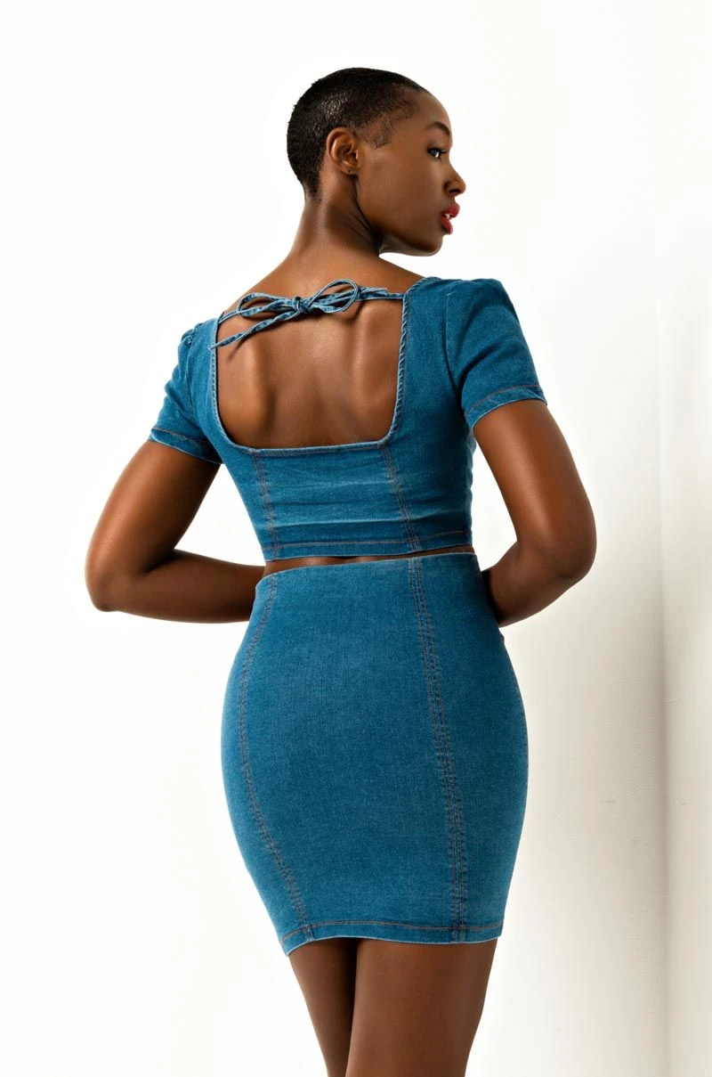 NOT IN THAT WAY DENIM MINI SKIRT - Image 3