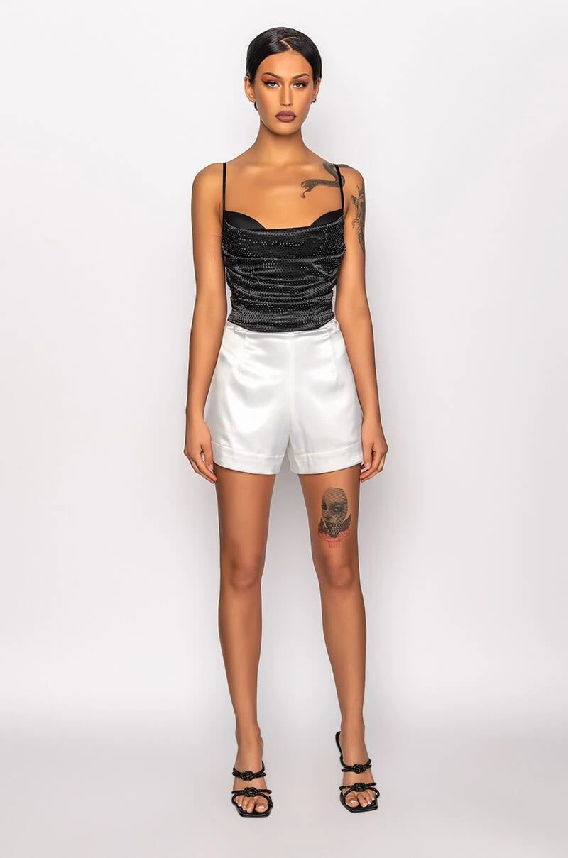 NOVA GIRL RHINESTONE COWL NECK TANK - Image 7