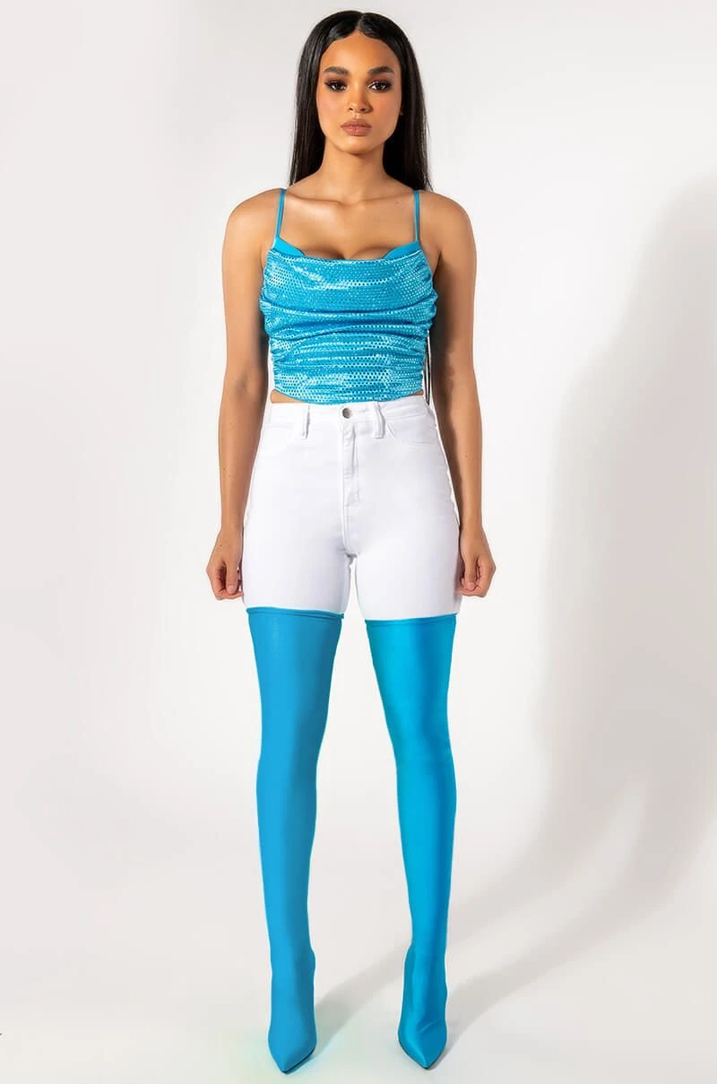 NOVA GIRL RHINESTONE COWL NECK TANK - Image 7