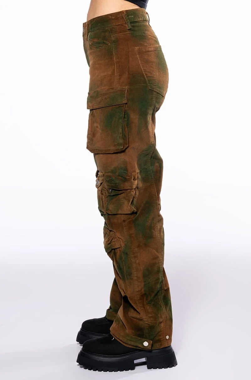 NOTHING BUT CORDUROY CARGO PANTS IN BROWN MULTI - Image 4