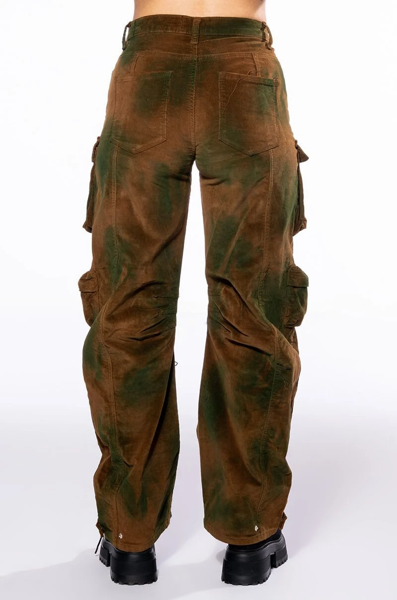 NOTHING BUT CORDUROY CARGO PANTS IN BROWN MULTI - Image 5