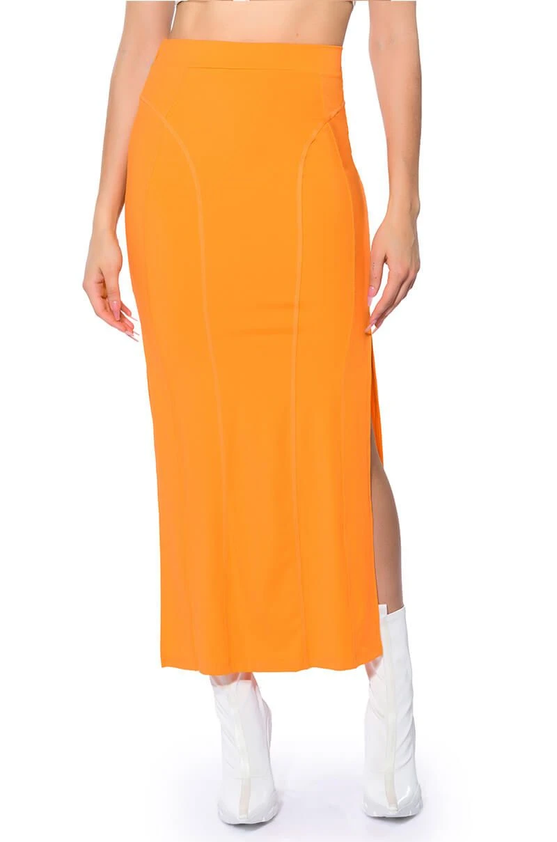 PRETTY GIRL DOUBLE SLIT MAXI SKIRT