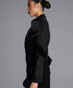 READY FOR ANYTHING STATEMENT SLEEVE ZIPPERED SCUBA TOP