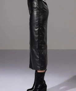 REAL TALK FAUX LEATHER MIDI SKIRT -FootJoy Store real talk faux leather midi skirt black 6 6