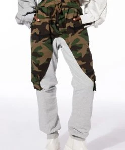 SELFISH HEART CAMO COLOR BLOCKED JOGGERS
