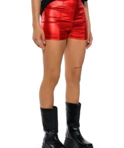 SEXY HOT PANT FAUX LEATHER FASHION SHORT 11 SEXY HOT PANT FAUX LEATHER FASHION SHORT -FootJoy Store sexy hot pant faux leather fashion short red 2 2
