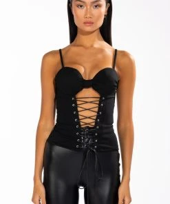 SEXY LIL THANG LACE UP CORSET TANK 4 SEXY LIL THANG LACE UP CORSET TANK -FootJoy Store sexy lil thang lace up corset tank black 3 3