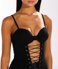 SEXY LIL THANG LACE UP CORSET TANK 7 SEXY LIL THANG LACE UP CORSET TANK -FootJoy Store sexy lil thang lace up corset tank black 6 6