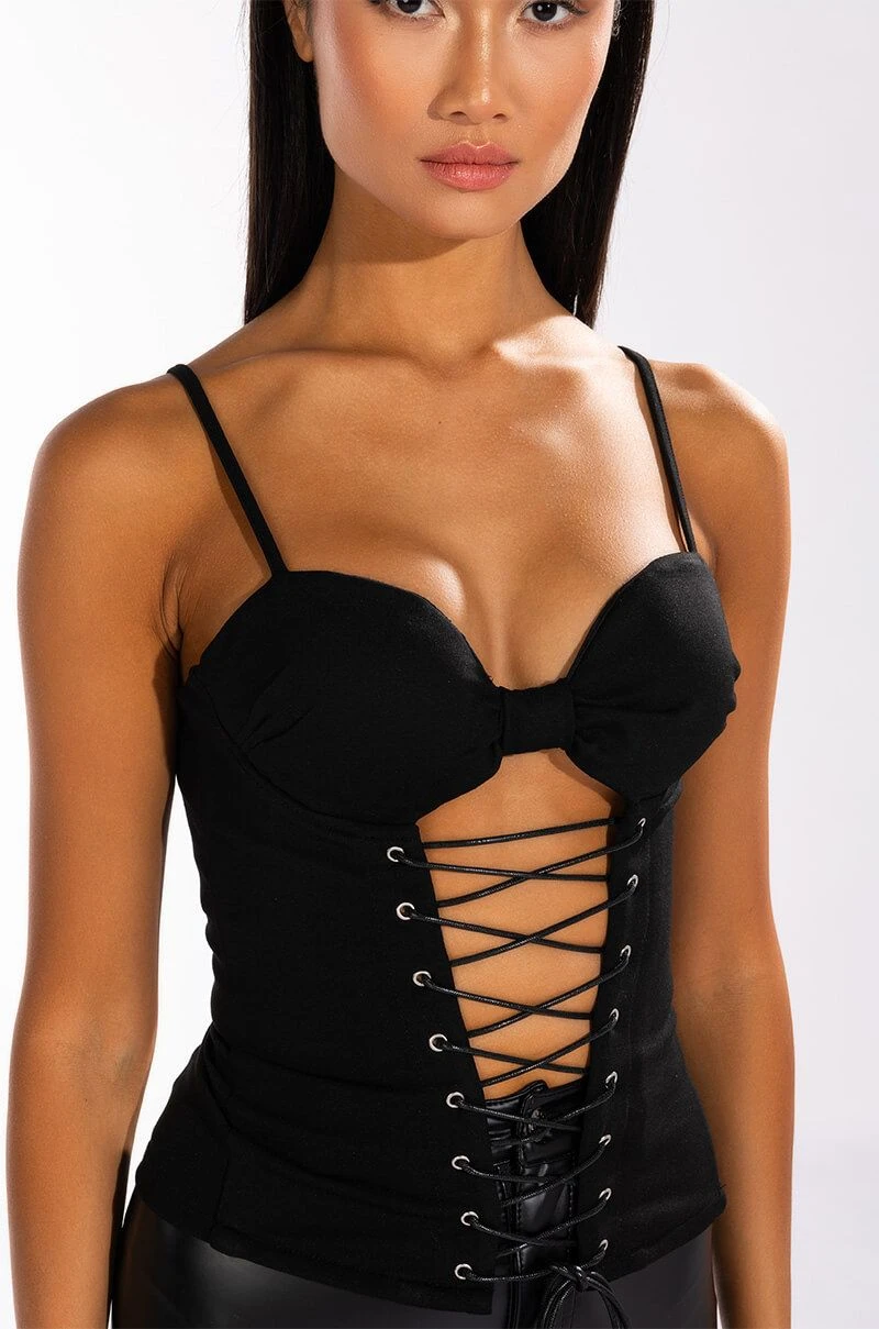 SEXY LIL THANG LACE UP CORSET TANK SEXY LIL THANG LACE UP CORSET TANK -FootJoy Store sexy lil thang lace up corset tank black 6 6