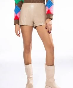 SOHO FAUX LEATHER BOOTY SHORT