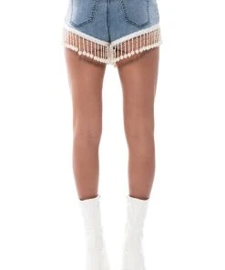 THE WORLD IS YOUR OYSTER PEARL TRIM DENIM SHORTS -FootJoy Store the world is your oyster pearl trim denim shorts medium blue denim 6 6