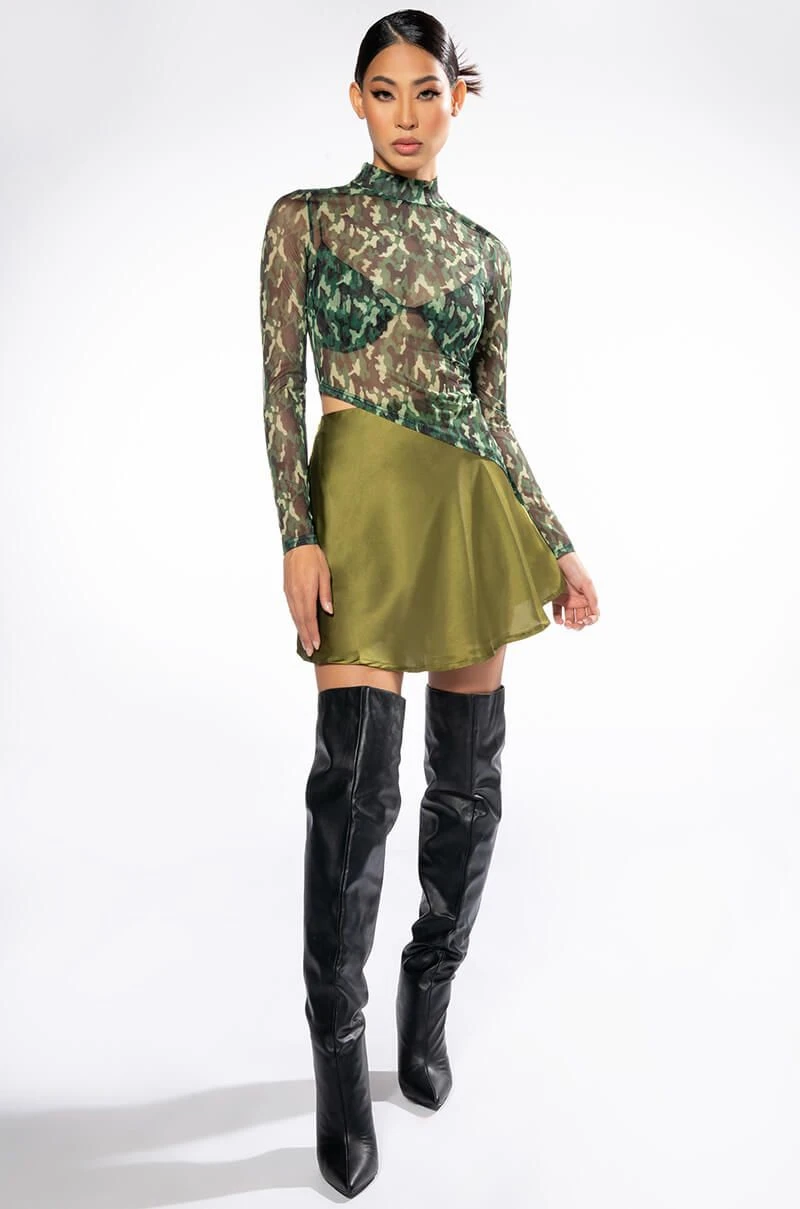 THINKING ABOUT FOREVER SATIN MINI SKATER SKIRT - Image 3