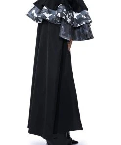 UNBOTHERED HIGH LOW HEM RUFFLE MAXI SKIRT -FootJoy Store unbothered high low hem ruffle maxi skirt black 4 4