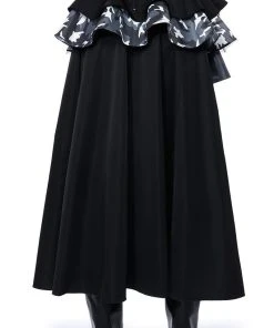 UNBOTHERED HIGH LOW HEM RUFFLE MAXI SKIRT -FootJoy Store unbothered high low hem ruffle maxi skirt black 5 5