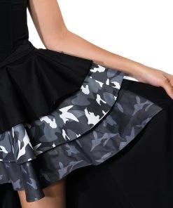 UNBOTHERED HIGH LOW HEM RUFFLE MAXI SKIRT -FootJoy Store unbothered high low hem ruffle maxi skirt black 6 6