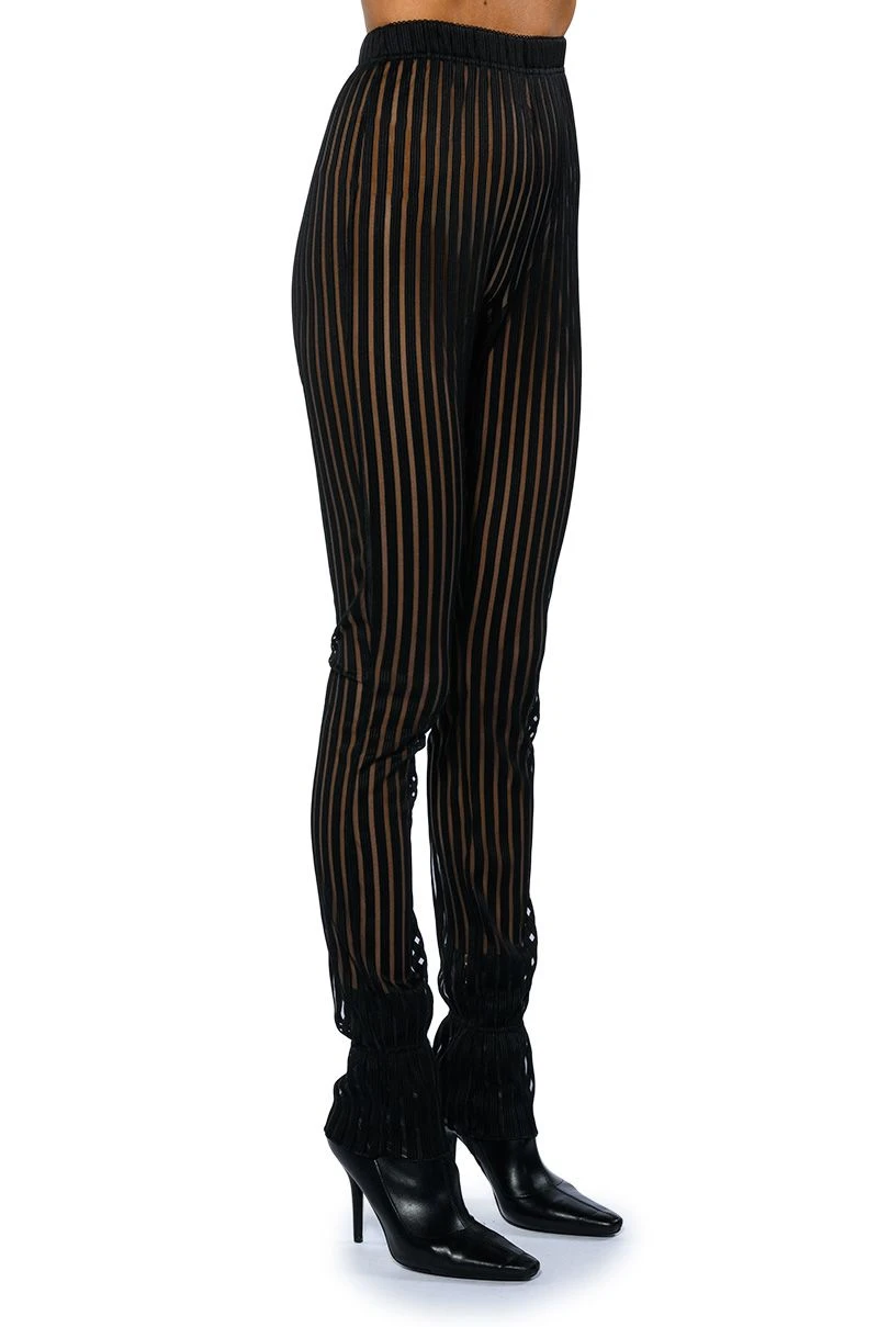 LYNN CINCHED ANKLE SHEER STRIPE LEGGING - Image 5