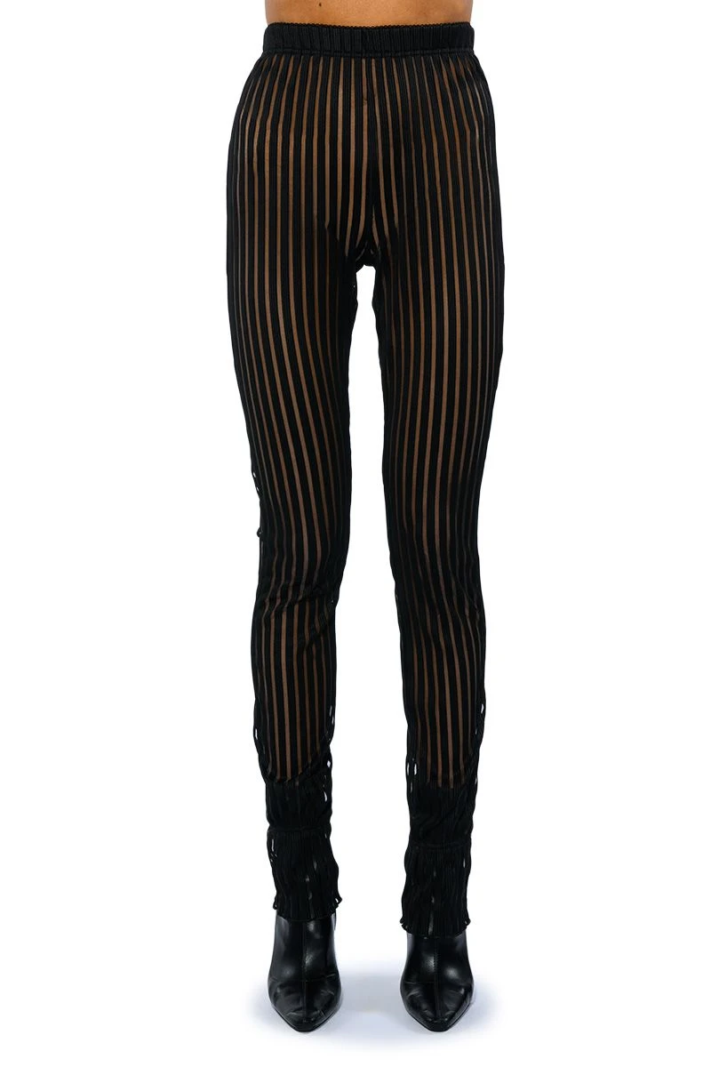 LYNN CINCHED ANKLE SHEER STRIPE LEGGING - Image 6