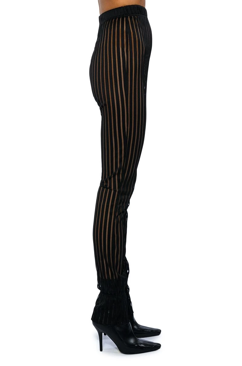 LYNN CINCHED ANKLE SHEER STRIPE LEGGING - Image 7