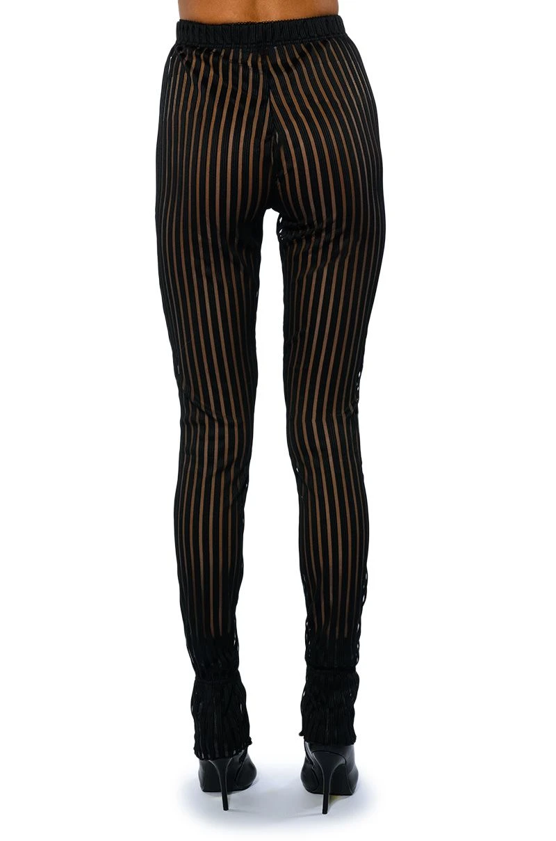 LYNN CINCHED ANKLE SHEER STRIPE LEGGING - Image 8