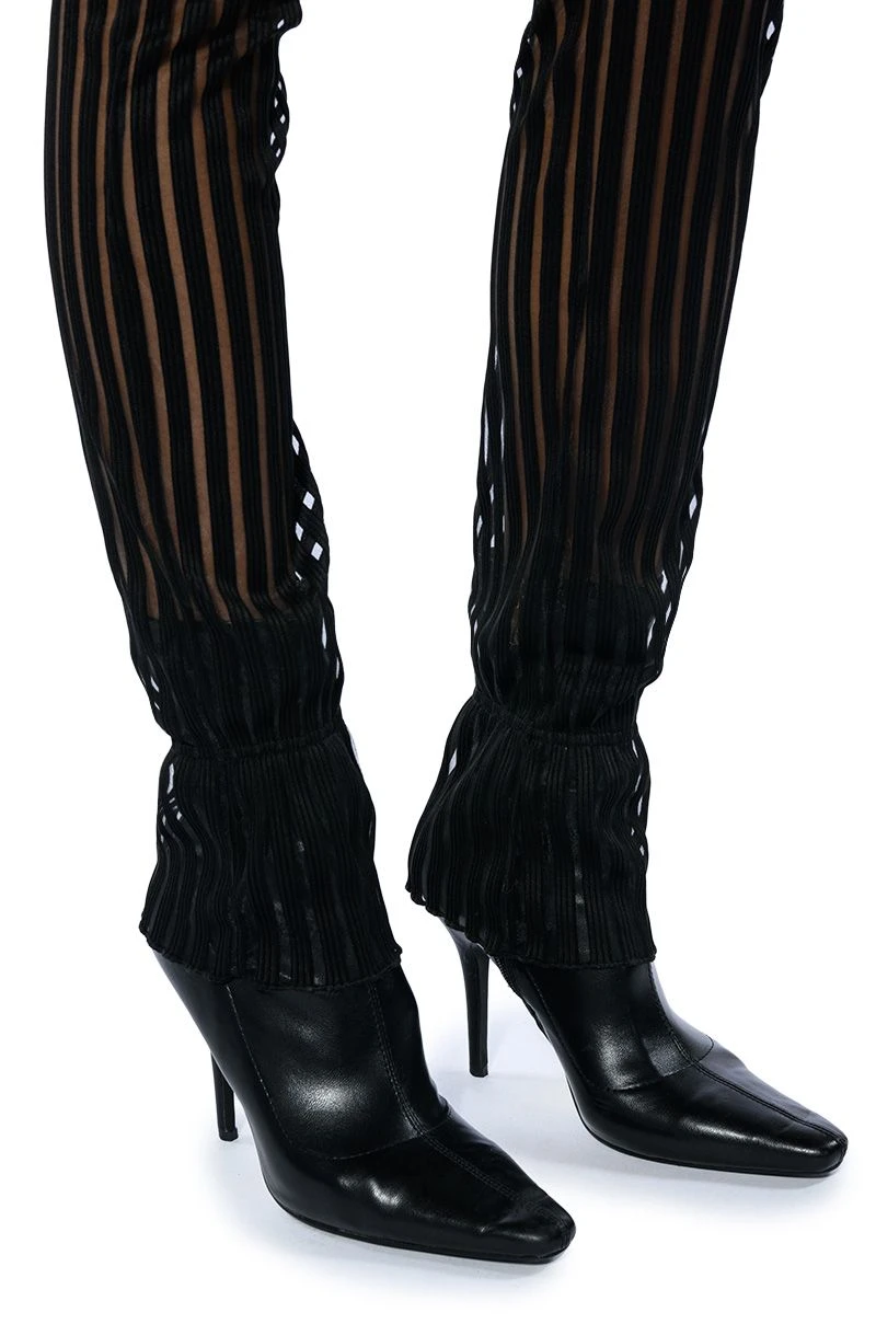 LYNN CINCHED ANKLE SHEER STRIPE LEGGING - Image 9