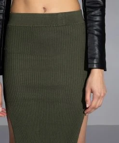 WILLA KNIT MIDI SKIRT -FootJoy Store willa knit midi skirt olive 7 7