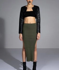 WILLA KNIT MIDI SKIRT -FootJoy Store willa knit midi skirt olive 8 8